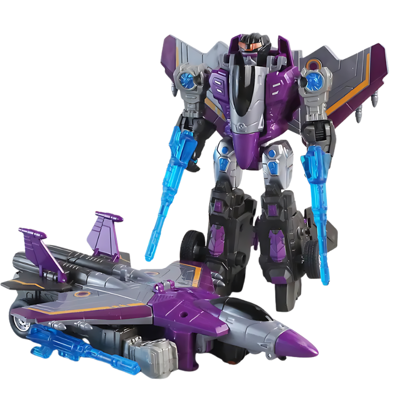 Kids' transforming action figure in vibrant colors, promoting imaginative play for young children.