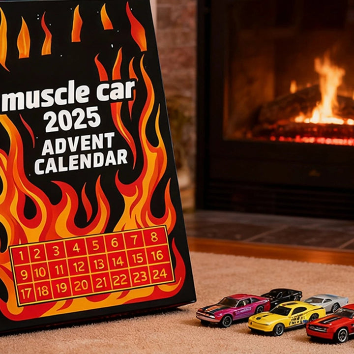 Children's 24-car advent calendar: daily die-cast vehicle surprises & toy cars, ideal Christmas countdown gift.