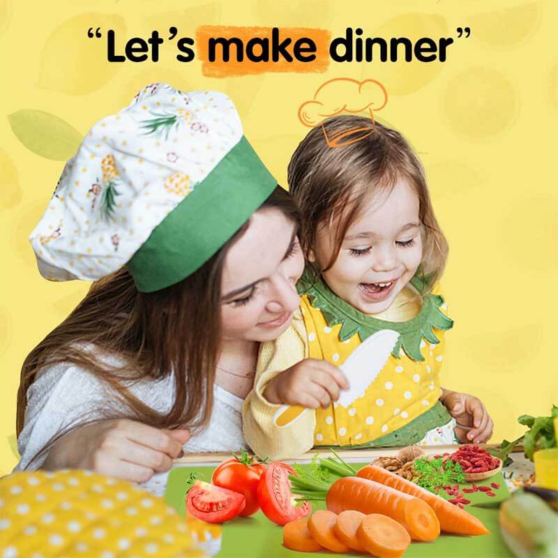 Educational play set: Kids' 28-piece safe knife and cooking tools, perfect for little hands.
