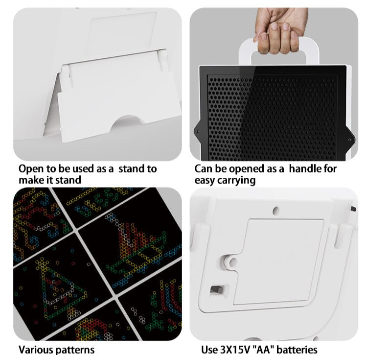 Educational STEM toy for kids: 296-piece Creative Light Panel and interlocking building blocks for imaginative play