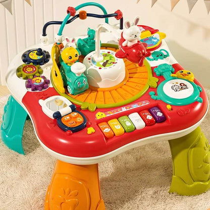 Multifunctional kids activity table with water, sand & building play areas for educational fun