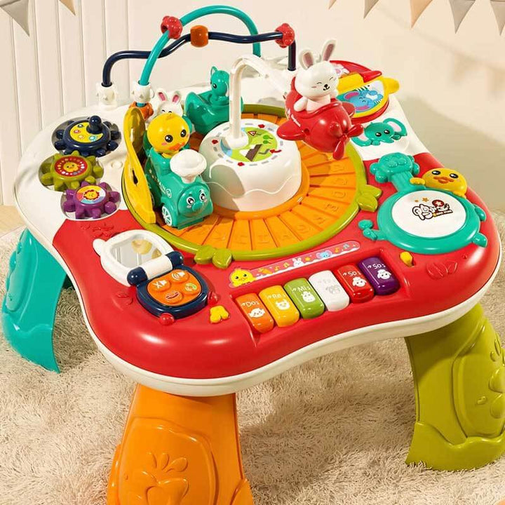 Multifunctional kids activity table with water, sand & building play areas for educational fun