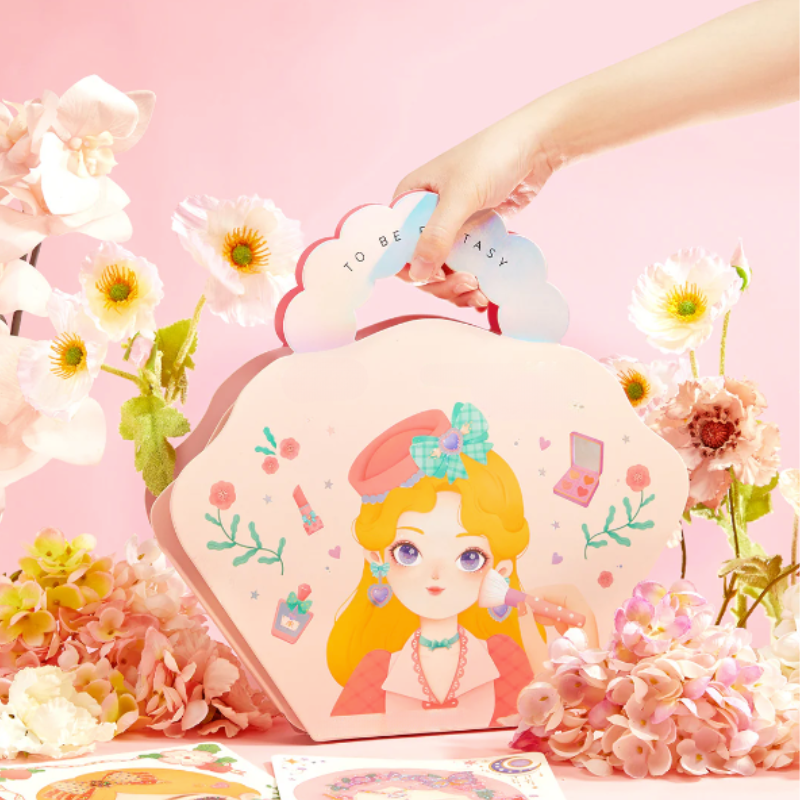 Kids' 3-in-1 Princess Makeup & Dress-Up Dream Box, vibrant imaginative play kit for girls, creative gift set.