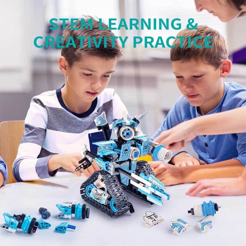 Educational RC robot toy for kids, a construction and programming kit