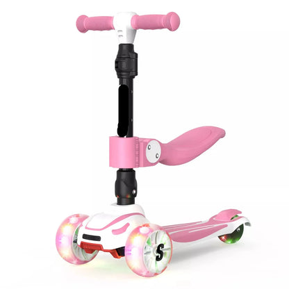 Blue kids 3-wheel scooter with bright LED wheels, perfect outdoor toy for active children