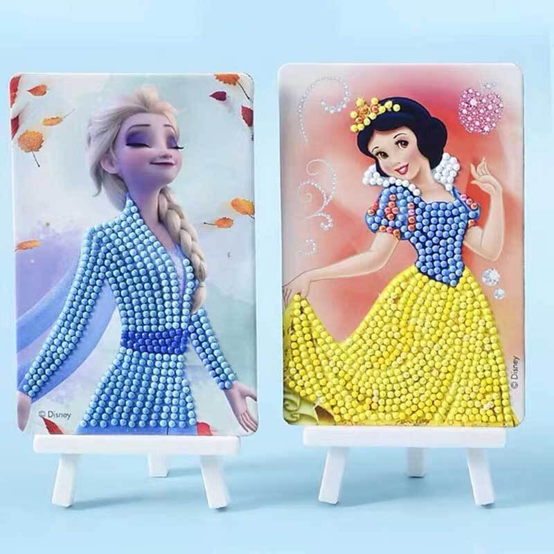 Resin art craft for children: a diamond painting kit featuring a mermaid, ready for framing.