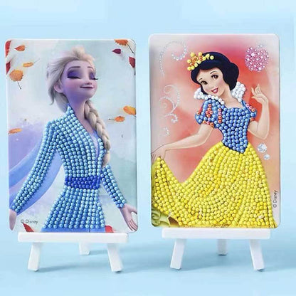 Resin art craft for children: a diamond painting kit featuring a mermaid, ready for framing.