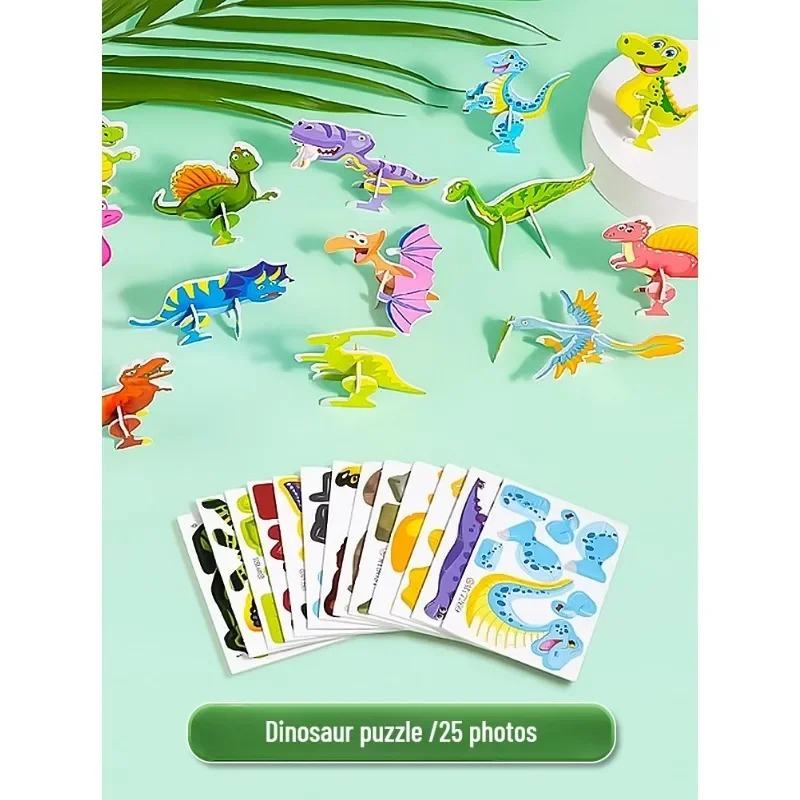 Colorful 3D paper craft animal puzzle kit, engaging educational toy for kids' motor skills