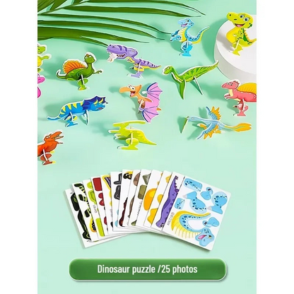 Colorful 3D paper craft animal puzzle kit, engaging educational toy for kids' motor skills