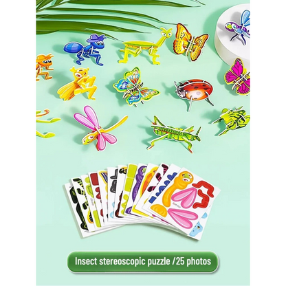 Kids 3D paper plane model puzzle, interactive craft toy for imaginative play & learning