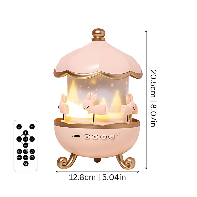 Enchanting kids' nightlight projector with 3D stars and sounds, a portable sleep aid promoting imagination.
