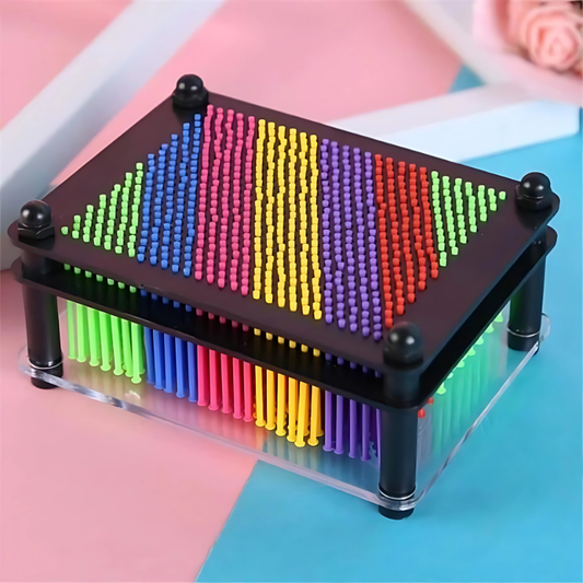Kids 3D Pin Art Impression Board Toy for creative sensory play, stimulating imagination & fine motor skills.
