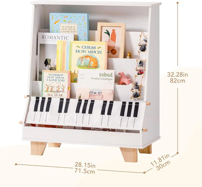 Playroom furniture: Double-sided wooden bookcase and toy organizer, keeping books and toys neat and accessible