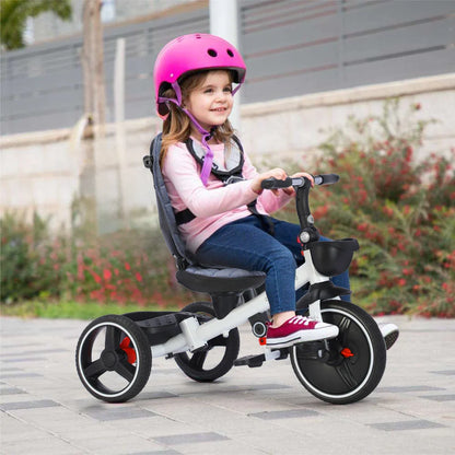 Baby transport solution: 6-in-1 folding trike with parent handle, canopy, and footrest