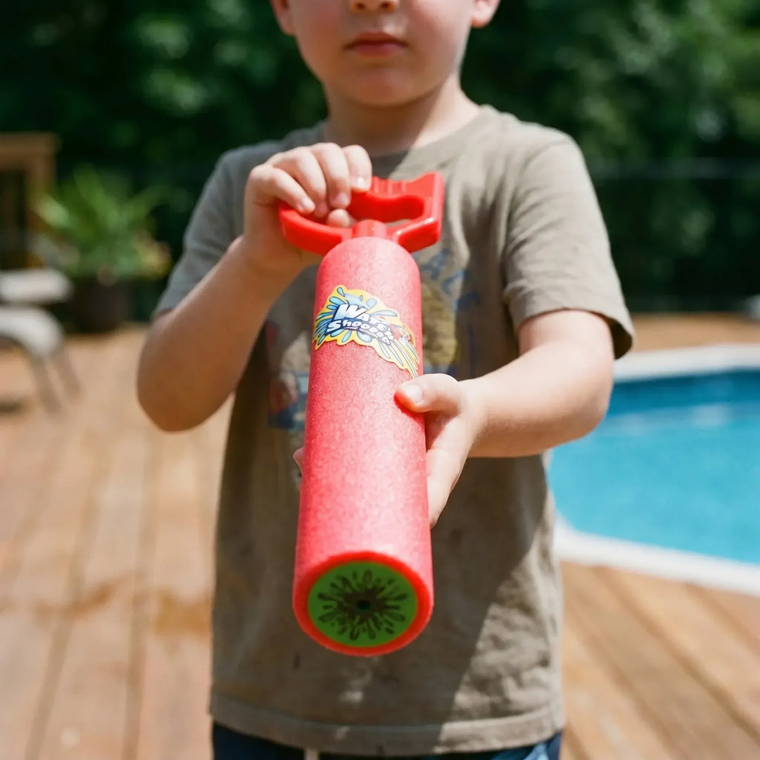 Kids' 6-pack soft foam water blasters. Colorful, pump-action water guns for outdoor summer fun & pool toys.