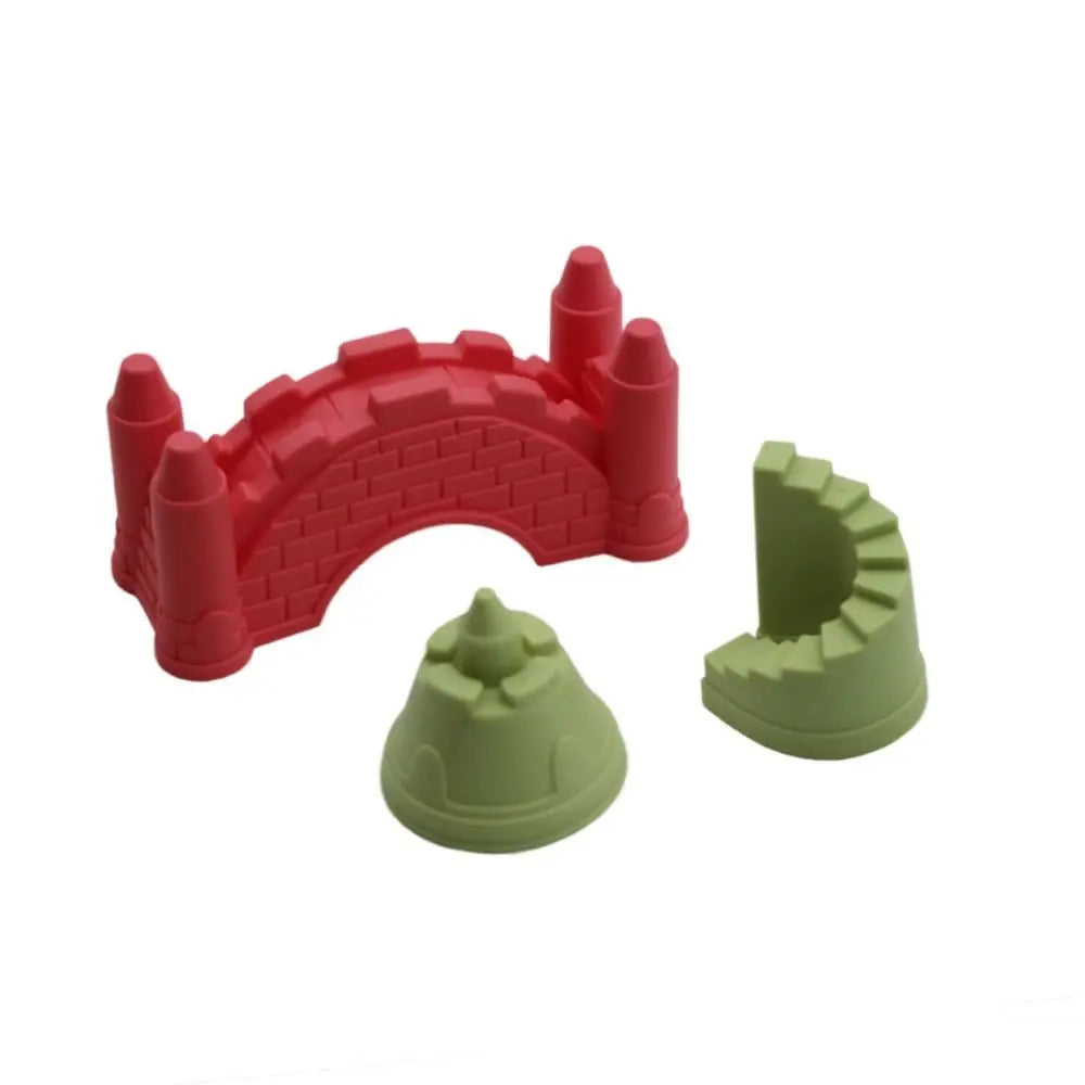 A complete 6-piece sandcastle kit, featuring a bucket, trowel, and fun molds for outdoor play