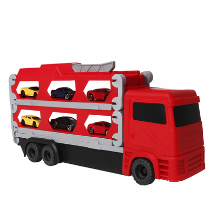High-quality educational toy truck that converts into a dual racing track, promoting active kids' play