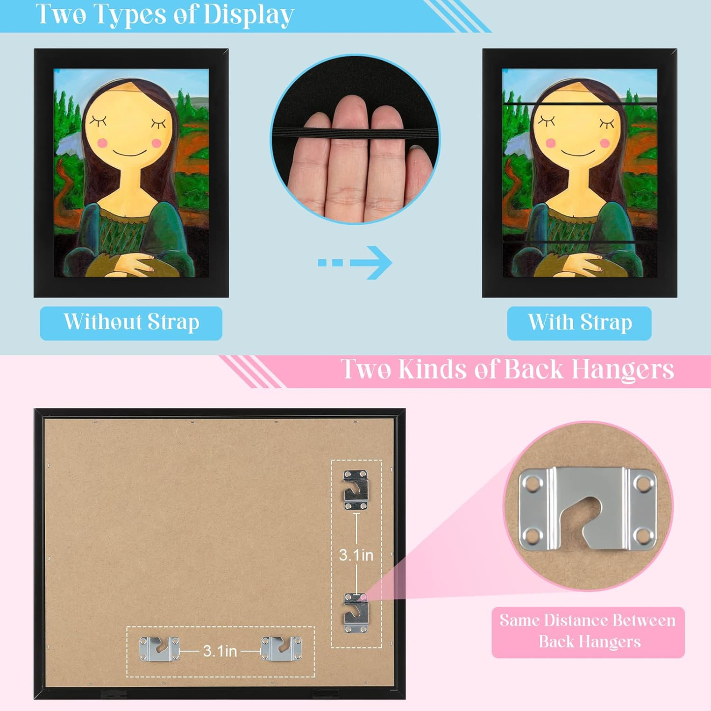 Easy-open A4 wooden art frame, perfect for encouraging children's creativity and displaying their work