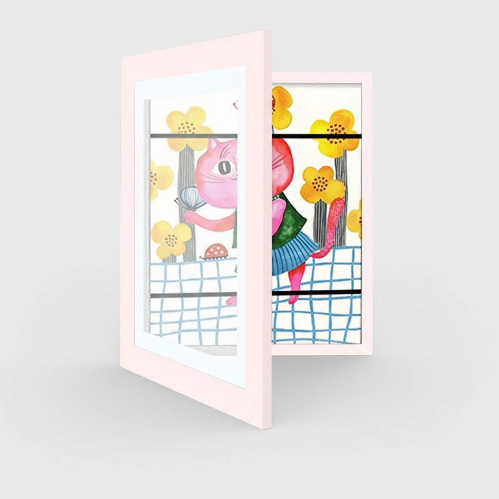 A4 art frame with easy-access front, wooden, perfect for showcasing your child's creative journey