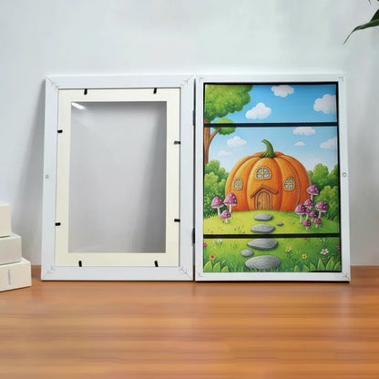 Reusable A4 art frame with easy-open front, perfect for displaying multiple kids' artworks over time