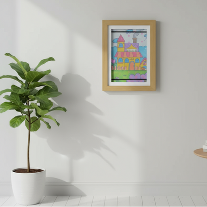 Wooden A4 art display frame, quick-change front for children's masterpieces, suitable for home gallery