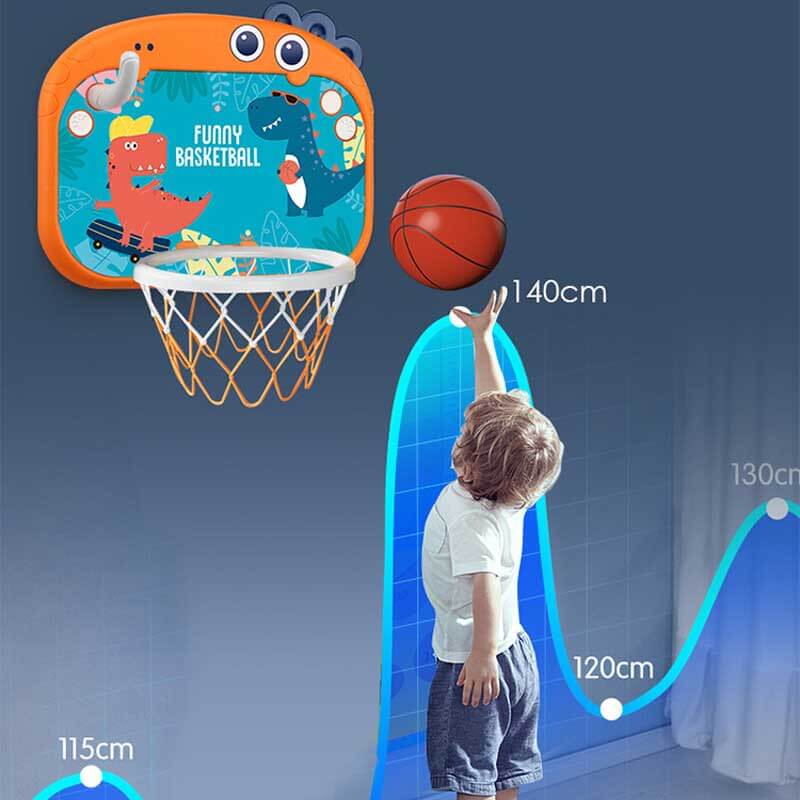 Portable kids' basketball hoop with suction cups, adjustable for toddler activity