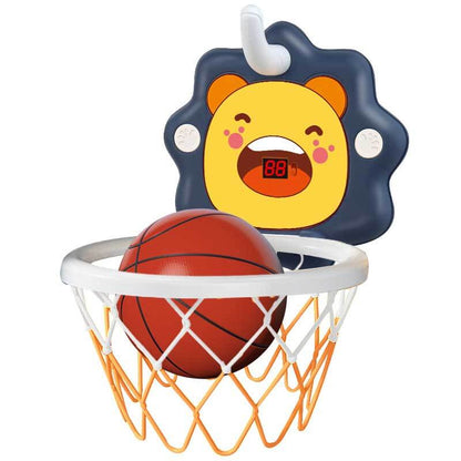 Indoor kids' basketball hoop toy, adjustable height, with strong suction cups