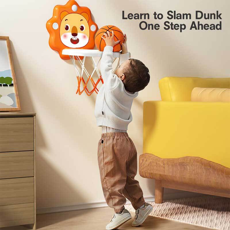 Activity toy: kids' adjustable height basketball hoop with suction cup base