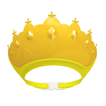 Soft silicone kids shower cap, adjustable with a cartoon crown, providing a great bathing experience.