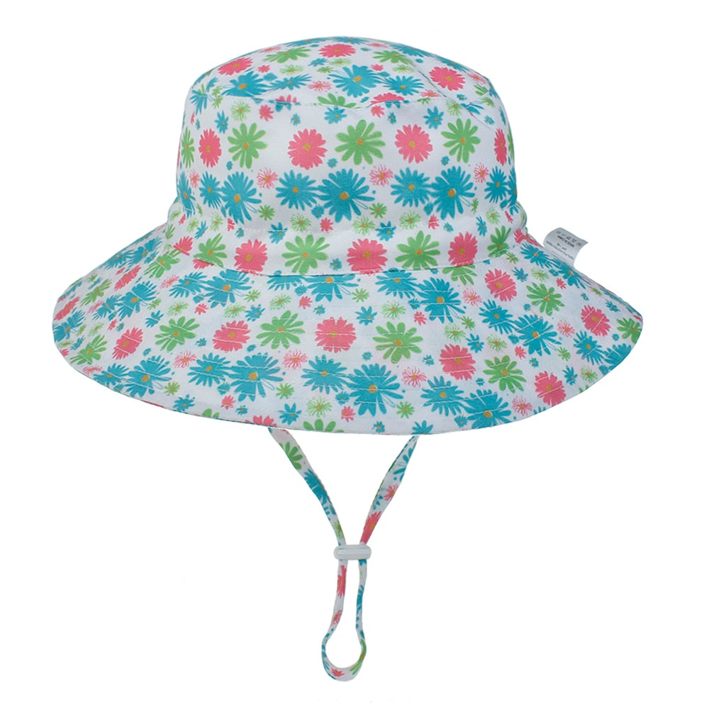 Baby accessory: Soft cotton sun hat, adjustable, with an adorable elephant design for UV protection