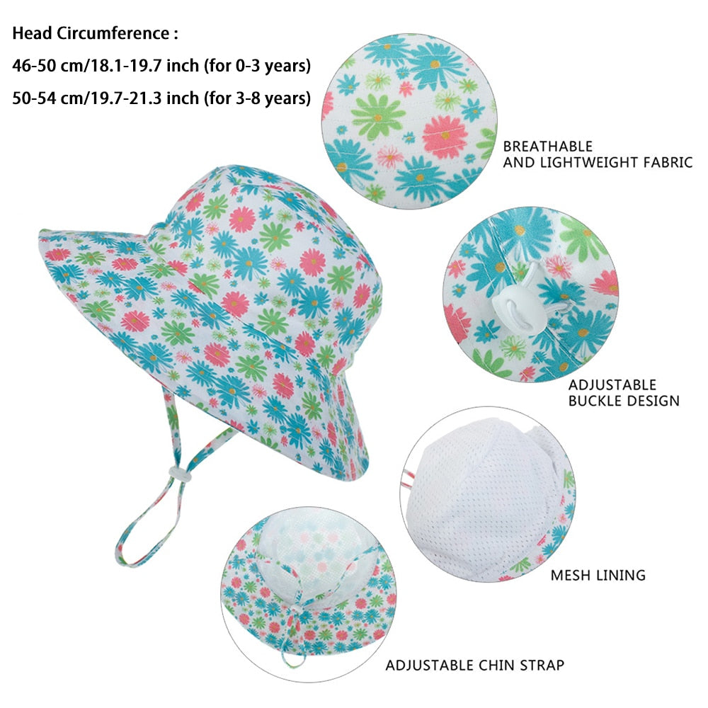 Kids' summer sun hat, purple ombre, adjustable for perfect fit, provides reliable UV protection