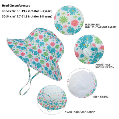 Kids' summer sun hat, purple ombre, adjustable for perfect fit, provides reliable UV protection
