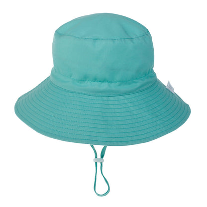 Baby accessory: Pink sun hat with wide brim, adjustable chin strap, and embroidered butterfly, UV protection