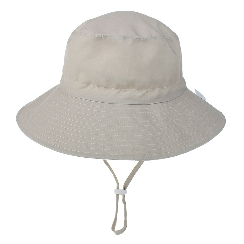 Cute kids' sun hat, green with frog eyes, wide brim, adjustable band, essential for summer UV protection