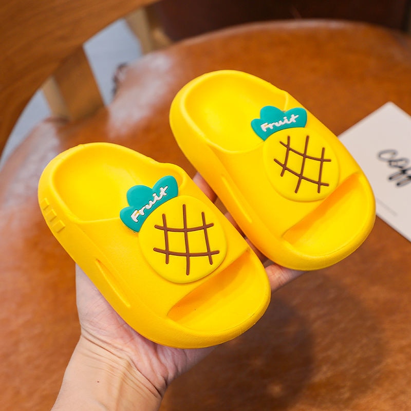 Bright kids' fruit-themed non-slip sandals, comfortable and durable for active toddlers.