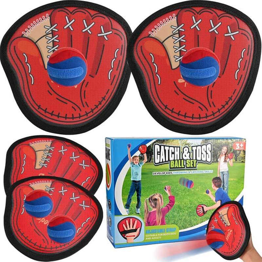 Kids & Adults Outdoor Toss and Catch Ball Game for active family fun, improving hand-eye coordination for children.