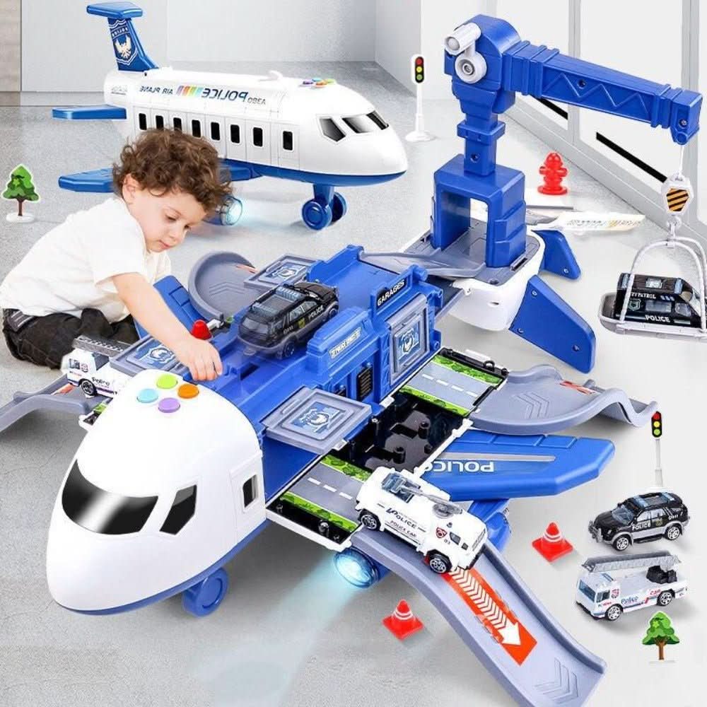 Kids' Adventure Plane & Vehicle Playset, perfect for imaginative toddler play & educational fun. Plastic toys gift.