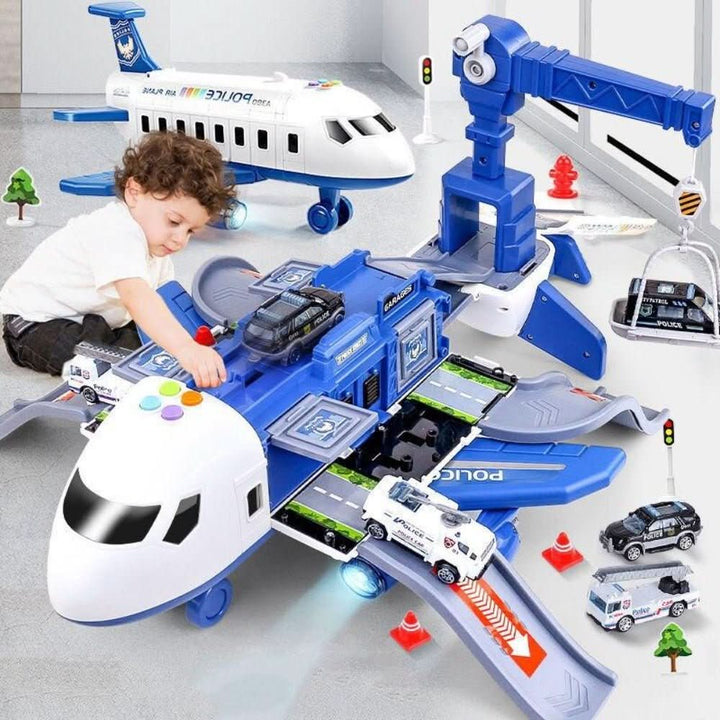 Kids' Adventure Plane & Vehicle Playset, perfect for imaginative toddler play & educational fun. Plastic toys gift.