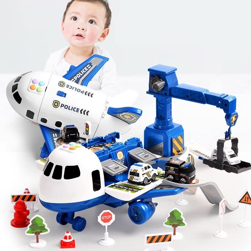 Durable plastic Kids' Adventure Plane & Vehicle Playset. Educational toys for imaginative toddler play & fun.