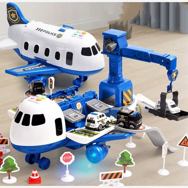 Imaginative Adventure Plane & Vehicle Playset for kids. Educational plastic toddler toys, a perfect gift.