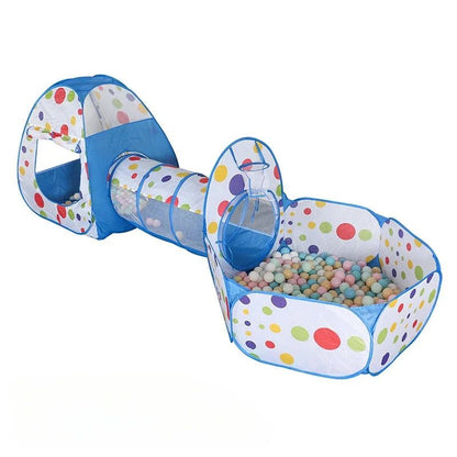 Detailed shot of the pop-up mechanism for the kids adventure play tent, showing easy setup.