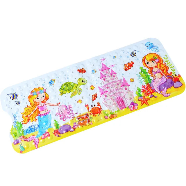 Cartoon frog anti-slip PVC bath mat for kids, ensuring secure footing during bath time