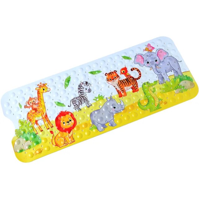 Easy-to-clean anti-slip kids' bath mat, PVC, delightful cartoon theme, hygienic bath safety