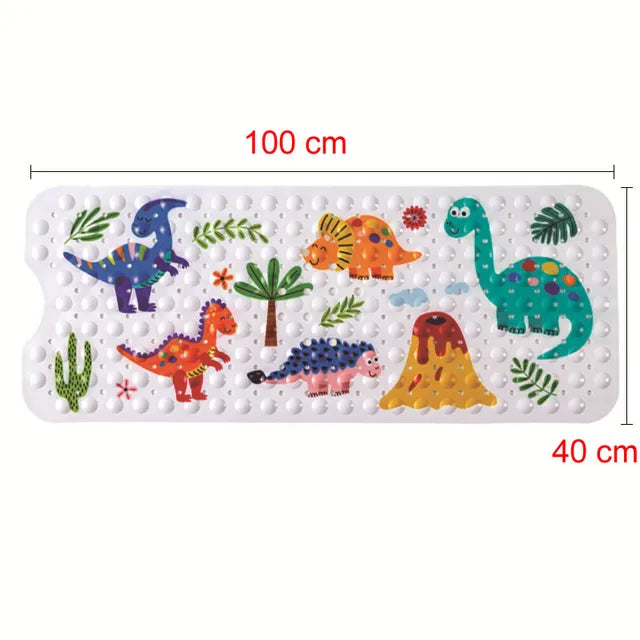 Bath safety: Anti-slip PVC bath mat with fun cartoon ocean creatures for children