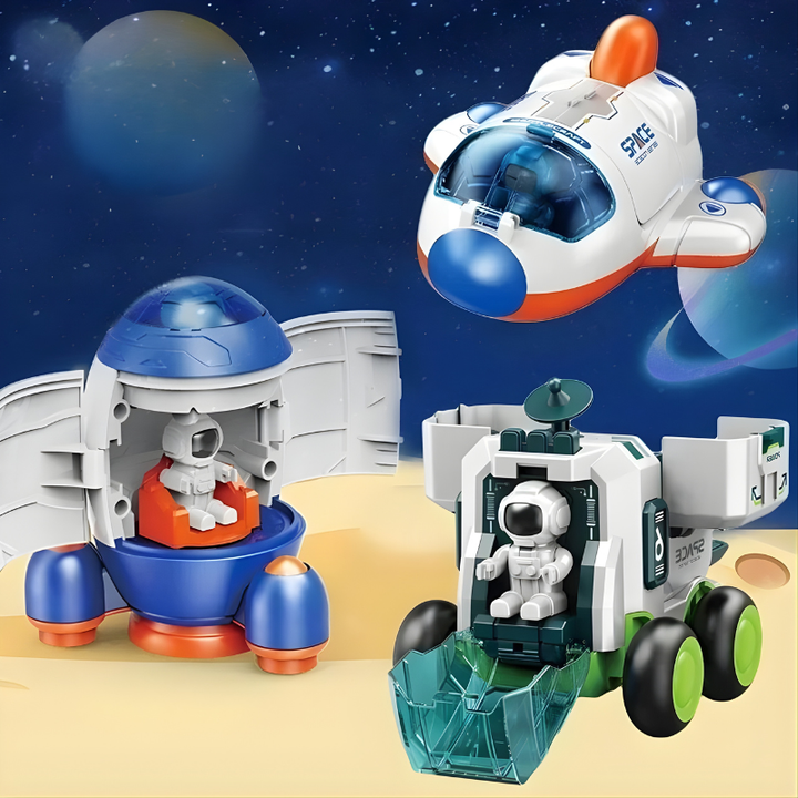 Kids' Astronaut Space Adventure Toy Set with rocket, rover, and astronaut figures for imaginative play