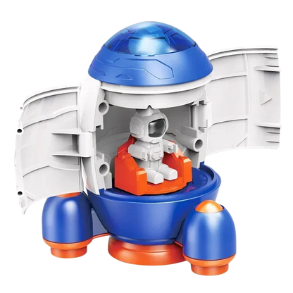 Children's astronaut playset with a large rocket toy, rover, and figures for cosmic exploration