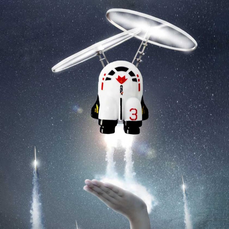 Durable ABS plastic flying astronaut toy with propeller, perfect for children's imagination play
