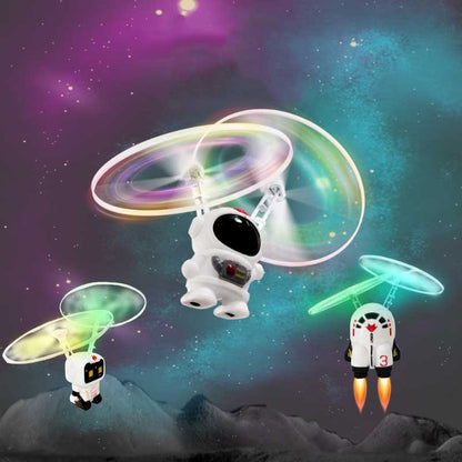 Space-themed flying toy, astronaut figure piloting a futuristic vehicle, great kids gift