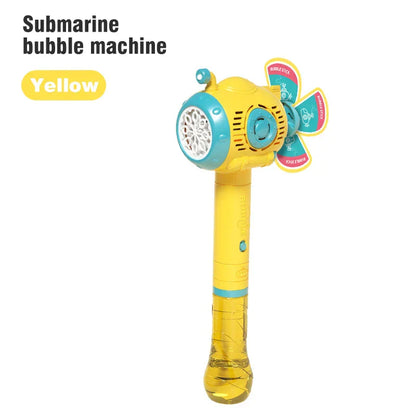 Safe kids' bubble blower toy featuring LED lights, ideal for outdoor play and gifts