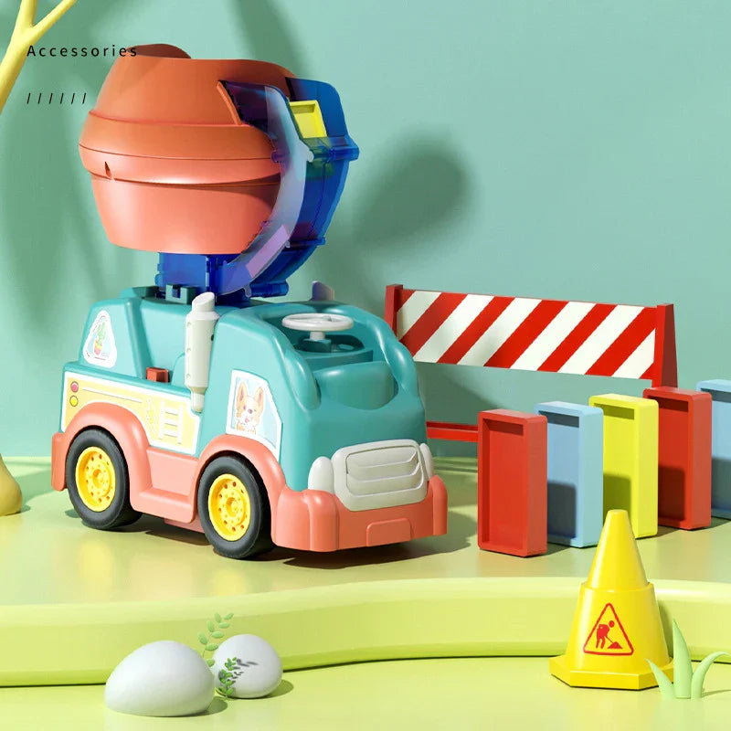 Children's building toy: Automatic Domino Laying Train with 60 colorful dominoes